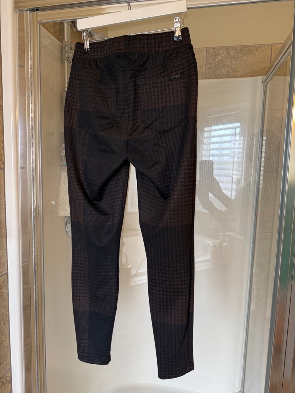 Sanctuary Anthropologie Black and Brown Plaid Leggings